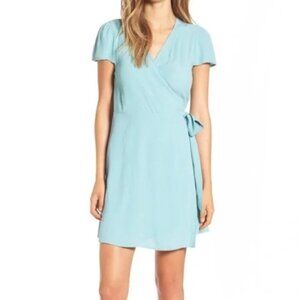 Leith Light Blue Flowy Wrap Dress